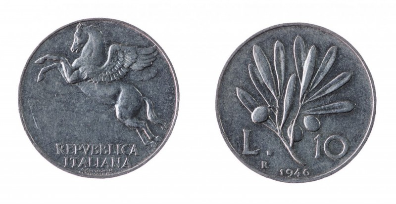 Repubblica Italiana 
Serie dei quattro valori (1, 2, 5 e 10 Lire) 1946 - Zecca:...