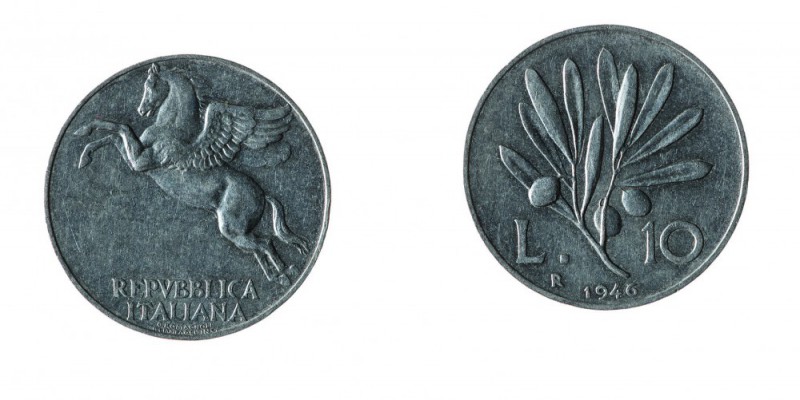 Repubblica Italiana 
Serie non completa di tre valori (1, 2 e 10 Lire) 1946 - Z...