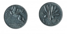 Repubblica Italiana 
Serie non completa di tre valori (1, 2 e 10 Lire) 1946 - Zecca: Roma - Di buona qualità (Bol. n. REP1/2/4) (Gig. n. 361/324 e 22...