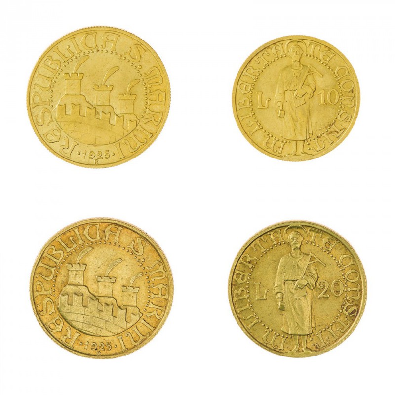 San Marino 
Vecchia monetazione (1864-1938) - 10 e 20 Lire 1925 - Zecca: Roma -...