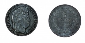Francia 
Luigi Filippo I (1830-1848) - 5 Franchi 1840 - Zecca: Rouen - Diritto: teffigie del Re a destra - Rovescio: valore e data fra due rami di al...