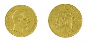 Francia 
Napoleone III (1852-1870) - 100 Franchi 1859 - Zecca: Strasburgo - Diritto: effigie di Napoleone III a destra - Rovescio: stemma napoleonico...
