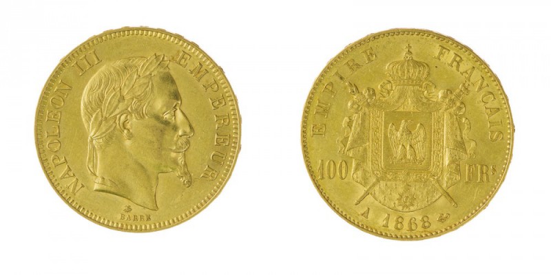 Francia 
Napoleone III (1852-1870) - 100 Franchi 1868 - Zecca: Parigi - Diritto...