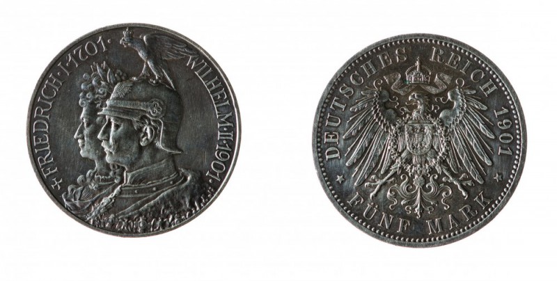 Germania 
Preussen - Wilhelm II (1888-1918) - 5 Marchi 1901 celebrativa del 200...