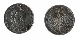 Germania 
Preussen - Wilhelm II (1888-1918) - 5 Marchi 1901 celebrativa del 200° anniversario del Regno di Prussia - Zecca: Berlino - Non comune (Dav...