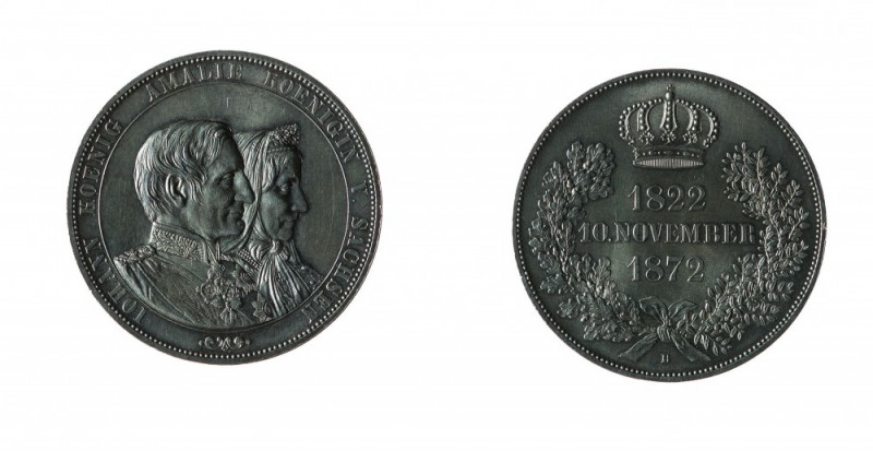Germania 
Sachsen - Johann (1854-1873) - 2 Talleri (3 e 1/2 Gulden) celebrativa...