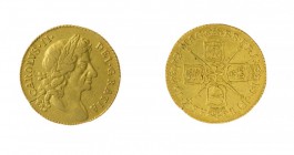 Gran Bretagna 
Charles II (1660-1685) - Guinea 1672 - Zecca: Londra - Diritto: effigie laureata del Re a destra - Rovescio: croce formata da quattro ...