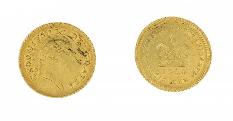 Gran Bretagna 
George III (1760-1820) - 1/3 di Guinea 1810 (Military) - Zecca: ...