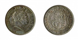 Gran Bretagna 
George III (1760-1820) - Half Crown 1819 - Zecca: Londra - Diritto: effigie del Re a destra - Rovescio: stemma coronato e ornato dal c...