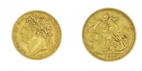 Gran Bretagna 
George IV (1820-1830) - Sovereign 1822 - Zecca: Londra - Diritto: effigie laureata del Re a sinistra - Rovescio: San Giorgio a cavallo...