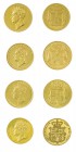 Gran Bretagna 
George IV (1820-1830) - Proof Set 1826 - Zecca: Londra - Serie completa dei 4 valori in oro con il 5 Pounds, 2 Pounds, Sovereign, Half...
