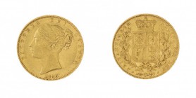 Gran Bretagna 
Victoria (1837-1901) - Sovereign 1838 - Zecca: Londra - Diritto: effigie della Regina a sinistra - Rovescio: stemma coronato - Rara - ...