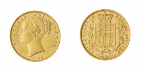 Gran Bretagna 
Victoria (1837-1901) - Sovereign 1848 - Zecca: Londra - Diritto: effigie della Regina a sinistra - Rovescio: stemma coronato - Non com...