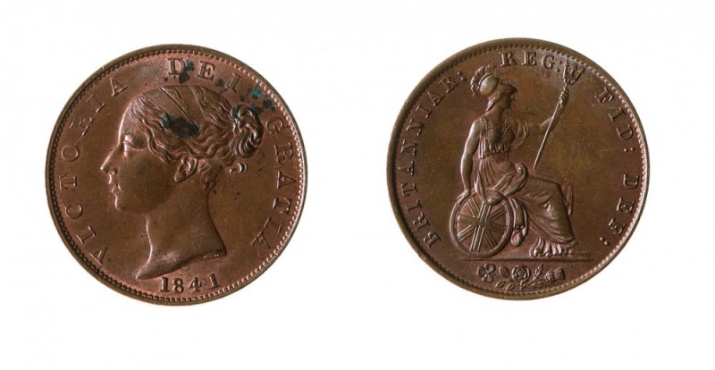 Gran Bretagna 
Victoria (1837-1901) - Half Penny 1841 - Zecca: Londra - Diritto...