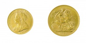 Gran Bretagna 
Victoria (1837-1901) - Sovereign 1901 - Zecca: Londra - Diritto: busto velato della Regina a sinistra - Rovescio: San Giorgio a cavall...
