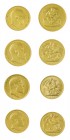 Gran Bretagna 
Edward VII (1901-1910) - Matte Proof Set 1902 - Zecca: Londra - Serie completa dei 4 valori in oro con il 5 Pounds, 2 Pounds, Sovereig...