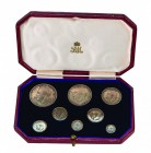 Gran Bretagna 
George V (1910-1936) - Proof Set 1911 - Zecca: Londra - Serie di 8 valori da Half Crown a Maundy Penny - In cofanetto originale - Di q...