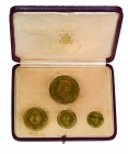 Gran Bretagna 
George VI (1936-1952) - Proof Set 1937 - Zecca: Londra - Serie completa dei 4 valori in oro con il 5 Pounds, 2 Pounds, Sovereign, Half...