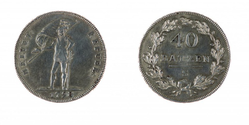 Svizzera 
Repubblica Elvetica (1898-1803) - Tallero da 40 Batzen 1798 - Zecca: ...