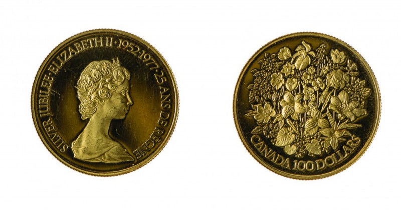 Canada 
Elizabeth II (dal 1952) - 100 Dollari Proof 1978 celebrativo del 25° an...