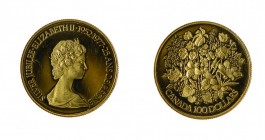Canada 
Elizabeth II (dal 1952) - 100 Dollari Proof 1978 celebrativo del 25° anniversario di regno - Zecca: Ottawa (Friedb. n. 8) 500,00