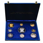Iran 
Reza Pahlevi (1941-1979) - Serie completa di 9 valori (25, 50, 75, 100 e 200 Rials in argento e 500, 750, 1.000 e 2.000 Rials in oro) 1971 cele...