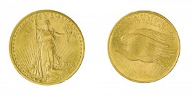 United States of America
20 Dollari “Saint Gaudens” 1908 “no motto” - Zecca: Filadelfia - Di buona qualità (Friedb. n. 183) 800,00