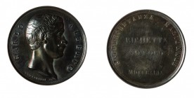 Italy
Carlo Alberto (1831-1849) - Medaglia 1849 per la Rappresentanza Nazionale al nome di Niccolò Richetta - Opus G. Galeazzi - Diametro mm. 51 e pe...