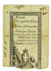 Biglietti di Credito verso le Regie Finanze di Torino Collezione Guido Crapanzano 
Biglietto da 100 Lire 1.7.1785 - Raro - Piega centrale (Cra. n. RF...