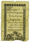 Biglietti di Credito verso le Regie Finanze di Torino Collezione Guido Crapanzano 
Biglietto da 50 Lire 1.7.1786 - Raro - Difetti vari (Cra. n. RF23)...