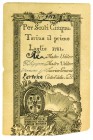 Biglietti di Credito verso le Regie Finanze di Torino Collezione Guido Crapanzano 
Emissioni per la Sardegna - Biglietto da 5 Scuti 1.7.1781 - Molto ...