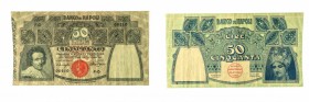 Regno d’Italia 
Banco di Napoli - Biglietto da 50 Lire - D.M. 30.12.1909 - Pieghe diffuse (Gav.-Boa n. 01.1597) (Cra. n. NA125C) 100,00