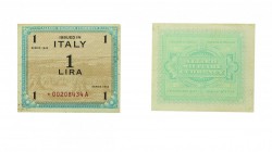 Repubblica Italiana
Occupazione militare alleata dell’Italia (1943-1945) - 1 Lira “asterisco” - Raro - Di qualità molto buona (Gig. AM1C) (Cra. n. OS...