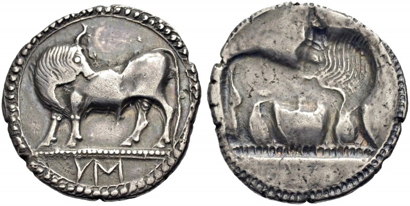 LUKANIEN. SYBARIS. Nomos, 550-510 v. Chr. Stier n.l. stehend, Kopf n. r. gedreht...