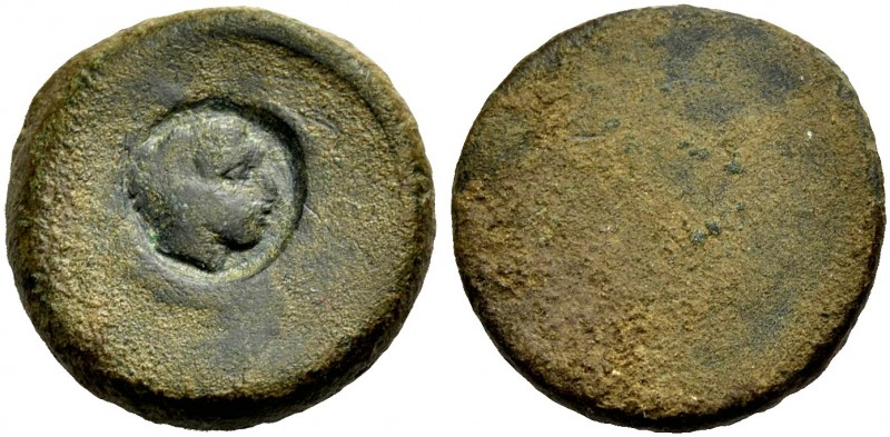 SIZILIEN. AKRAGAS. Tetras, Bronze, 5.-4. Jh. v. Chr. Runder Gegenstempel auf unk...