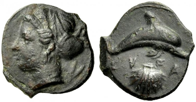 SIZILIEN. SYRAKUS. Tetras, 415-405 v. Chr. Kopf der Arethusa n.l., ihre Haare in...