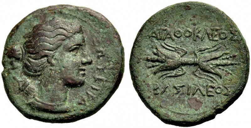 SIZILIEN. SYRAKUS. Agathokles, 317-289 v. Chr. Bronze, 295-289 v. Chr. ΣΩΤΕΙΡΑ B...