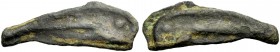 SARMATIEN. OLBIA. "Fischgeld", Bronze, 5. Jh. v. Chr. Gegossen. Delfin, beidseits mit Auge. 2,83 g. SNG BM 360. SNG Stancomb 334.
Sehr schön