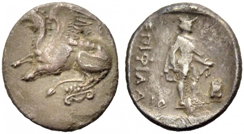 THRAKIEN. ABDERA. Drachme, 386-375 v. Chr. (May Period VII). Greif n.l. auf eine...