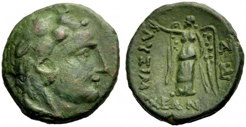THRAKIEN. LYSIMACHEIA. Bronze, 309-281 v. Chr. Kopf des Alexander-Herakles mit L...