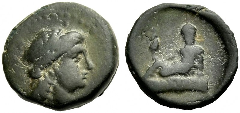 THRAKIEN. ODESSOS. Kleinbronze, 270-280 v. Chr. Jugendl. Kopf (Apollo?) mit Kran...
