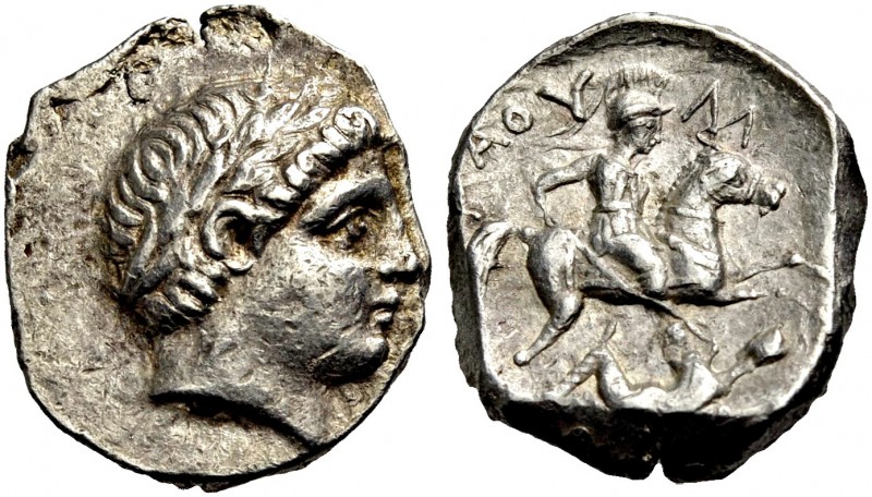 PAIONIEN. Patraos, 340-315 v. Chr. Tetradrachmon. Jugendlicher Kopf mit Lorbeerk...