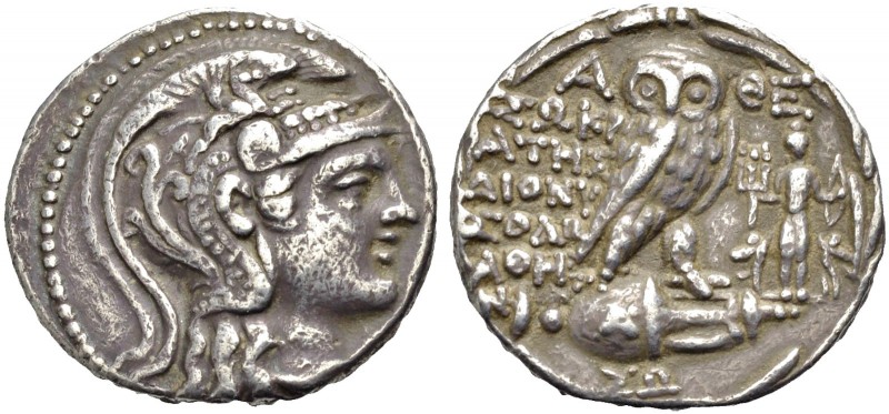 ATTIKA. ATHEN. Tetradrachmon, Neuer Stil, 115-114 v. Chr. Athenakopf n.r. im att...