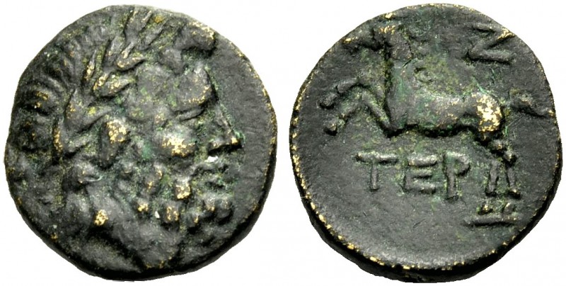 PISIDIEN. TERMESSOS. Bronze, 71-36 v. Chr. Bärtiger Zeuskopf mit L. n.r. Rv. ΤΕΡ...