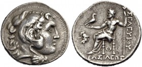 KÖNIGREICH DER SELEUKIDEN. Seleukos I. Nikator, 312-280 v. Chr. Tetradrachmon vom Alexandertyp, Pergamon. 281-280 v. Chr. Kopf des unbärtigen Herakles...