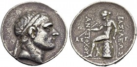 KÖNIGREICH DER SELEUKIDEN. Antiochos III. der Grosse, 223-187 v. Chr. Tetradrachmon, unbestimmte Münzstätte in Nordmesopotamien, nach 197 v. Chr. Kopf...