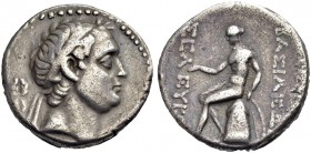 KÖNIGREICH DER SELEUKIDEN. Seleukos IV. Philopator, 187-175 v. Chr. Tetradrachmon, Damaskos (?). Kopf mit Binde n.r., im Felde l. Kranz. Rv. ΒΑΣΙΛΕΩΣ ...