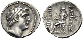 KÖNIGREICH DER SELEUKIDEN. Demetrios I. Soter, 162-150 v. Chr. Drachme, 155-150 v. Chr. Soloi. Büste mit Diadem n. r. im Perlenkreis. Rv. ΒΑΣΙΛΕΩΣ/ ΔΗ...
