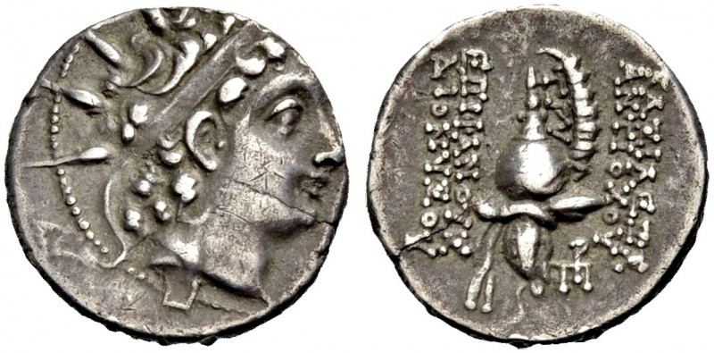 KÖNIGREICH DER SELEUKIDEN. Antiochos VI. Dionysos, 144-142 v. Chr. Drachme, Anti...