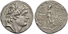 KÖNIGREICH DER SELEUKIDEN. Antiochos VII. Sidetes, 139-129 v. Chr. Tetradrachmon, Antiochia. Büste mit Diadem n. r. Rv. ΒΑΣΙΛΕΩΣ / ΑΝΤΙΟΧΟΥ- ΕΥΕΡ-ΓΕΤΟ...